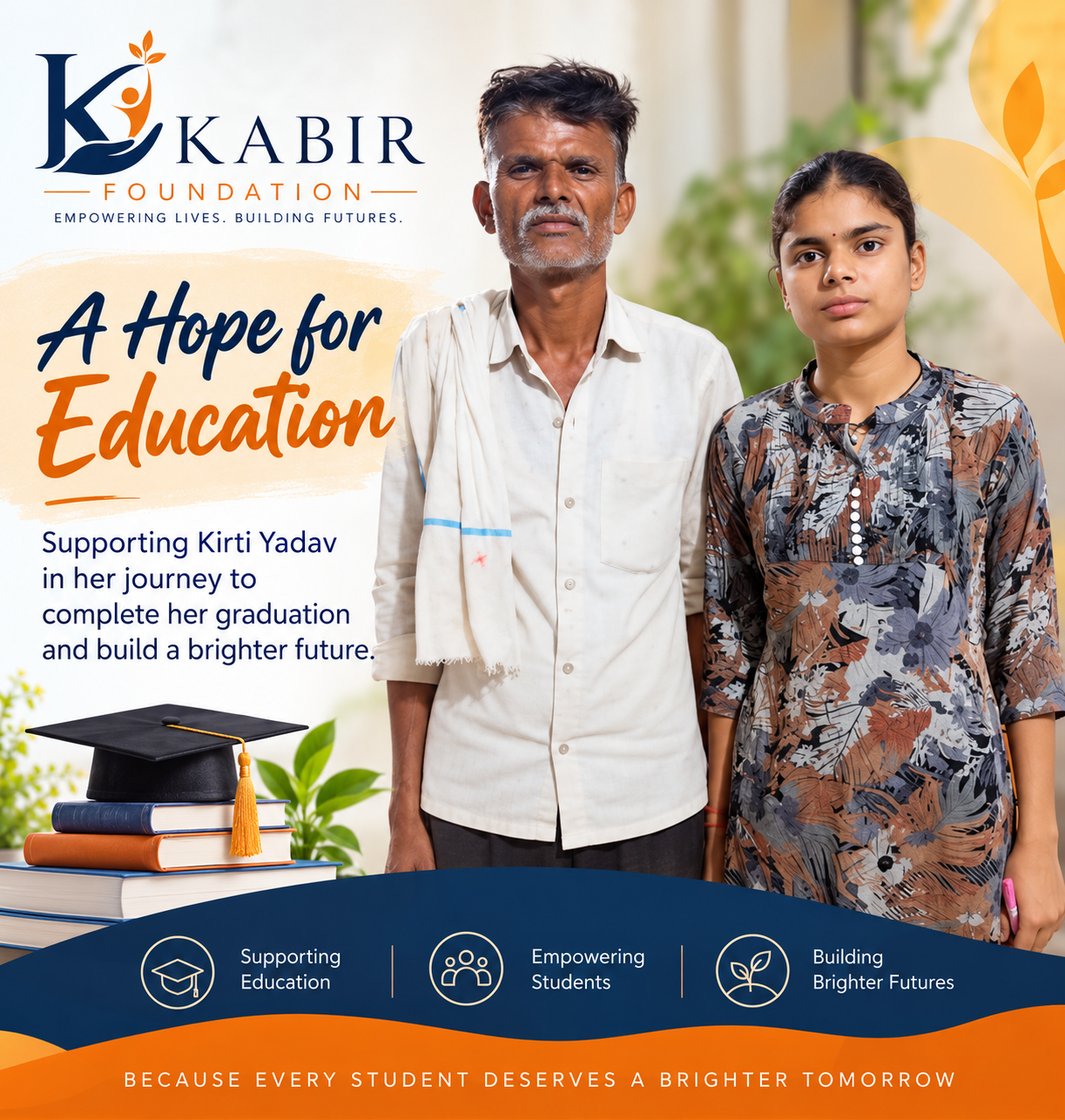 A Hope for Education: Kabir Foundation Supports Kirti Yadav’s Graduation Journey